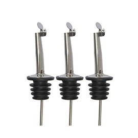 DALIweigo 3 Pcs Bottle Stoppers Liquor Pourer Freeflow Liquor Spirits Pourer Automatic Flap Dispenser Spout for Olive Oil Wine Coffee Vinegar Bottles
