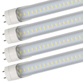 CLEANLIFE InstantStart T8 LED Bulbs - Pack of 4 LED Tube Lights - Plug and Play Refrigeration, Fountain & Vending Machine Light Bulb - Rotatable End Caps, G13 2 Prong LED Light Bulb (Transparent, 15")