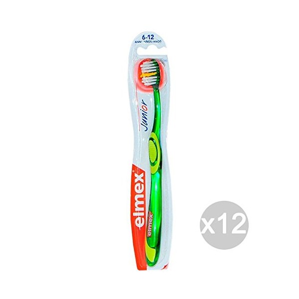 Set of 12 ELMEX Toothbrush Children 6-12 Junior Hygiene and Care of Teeth
