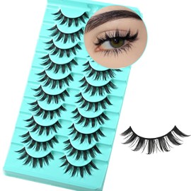 APCYUST Manga Lashes Natural Anime Lashes Doll Spiky Eyelashes Mink Cosplay Eye Lashes Short Manhwa Lash Pack Strip Eyelash (Manga Lash | 8-16mm)