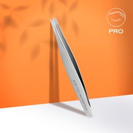 STALEKS PRO Tweezers for Thin and Fine Eyebrows, Precision Beveled Edges, Stainless Steel, Expert 20/4