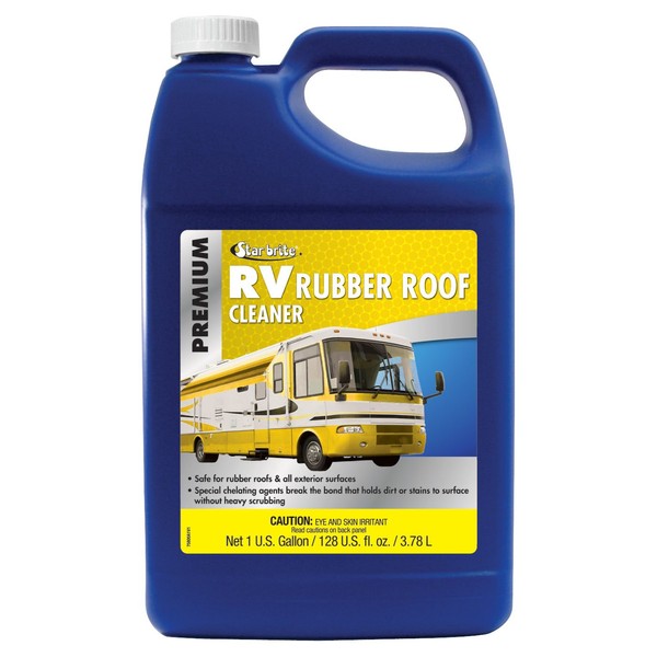 STAR BRITE Premium RV Rubber Roof Cleaner - Safely Remove Dirt, Grime & Stains From Camper Roofs, Rubber, Fiberglass & Painted Surfaces Without Corrosive Acids 128 OZ (075800)
