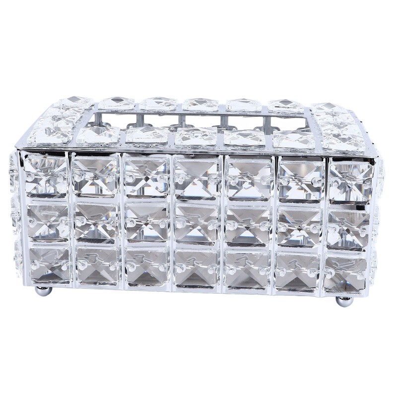 Crystal Tissue Dispenser Elegant Crystal Napkin Holder Decorative Facial Tissue