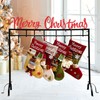 HUTHDAK Metal Merry Christmas Stocking Holder Stand with 8 Hooks,Heavy