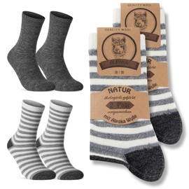 4 Pairs Alpaca Socks Men Women Winter Socks Warm Wool Socks, charcoal