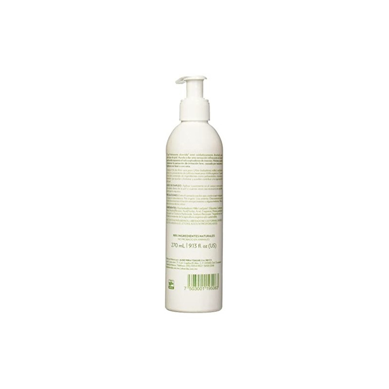Aloevida gel de aloe vera, regeneracion y hidratacion, 98% ingredientes