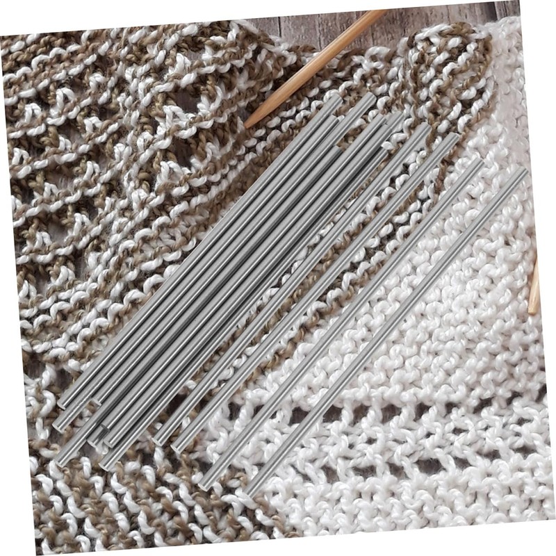 STOBOK Essential Knitting Supplies: 20pcs Metal Knitting Steel Rod Set