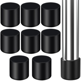 HNYYZL 7/8" 8PCS Rubber Chair Leg Covers, Chair Legs Floor Protectors, Folding Rubber Legs, Round Black (8, 7/8")