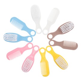 TOVINANNA 5sets Care Set Soft Bristles Scalp Comb for Newborns Toddlers Hair Brush Comb Set Grooming Kit Bright Colors