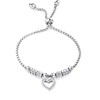 Harlorki Shiny Stainless Steel Adjustable Chain Rhinestone Love Heart Pendant