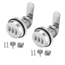 Pack of 2 Cam Lock, Password Drawer Lock, Digit Code Mailbox Lock, Combination Lock Without Key, Mailbox Combination Lock, for Cabinet Drawers, Mailbox