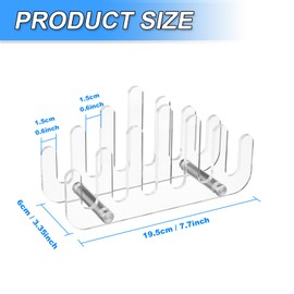 Clear Acrylic Coaster Holder, 7 Grids Anti Slip Coaster Organizer Perfect for Square or Round Coaster Sets, Hold 7 Coasters (Holder Only)