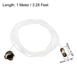 PATIKIL Pack of 6 Pull Cord for Ceiling Switch Light Pull Cord Ceiling Fan Cord with Plug Pull Chain Extension White Bronze