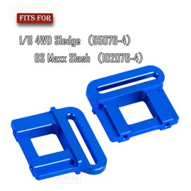 RCMYou RC Tall Battery Holder Mount Hold Down Upgrades Part for 1/8 6S Maxx Slash / 4WD Sledge,Aluminium Battery Mounting Plate Tray Battery Holder Mount with Strap,Navy Blue