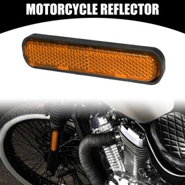 Partuto 5pcs 3.66"x0.83" Universal Reflector - Oval Motorcycle Bike Safety Reflector Increase Visibility and Safety on The Road - Plastic Orange