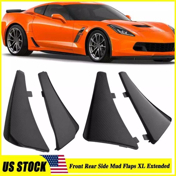 ALLTIMES 4PCS For Corvette C8 20-24 Carbon Fiber Mud Flaps