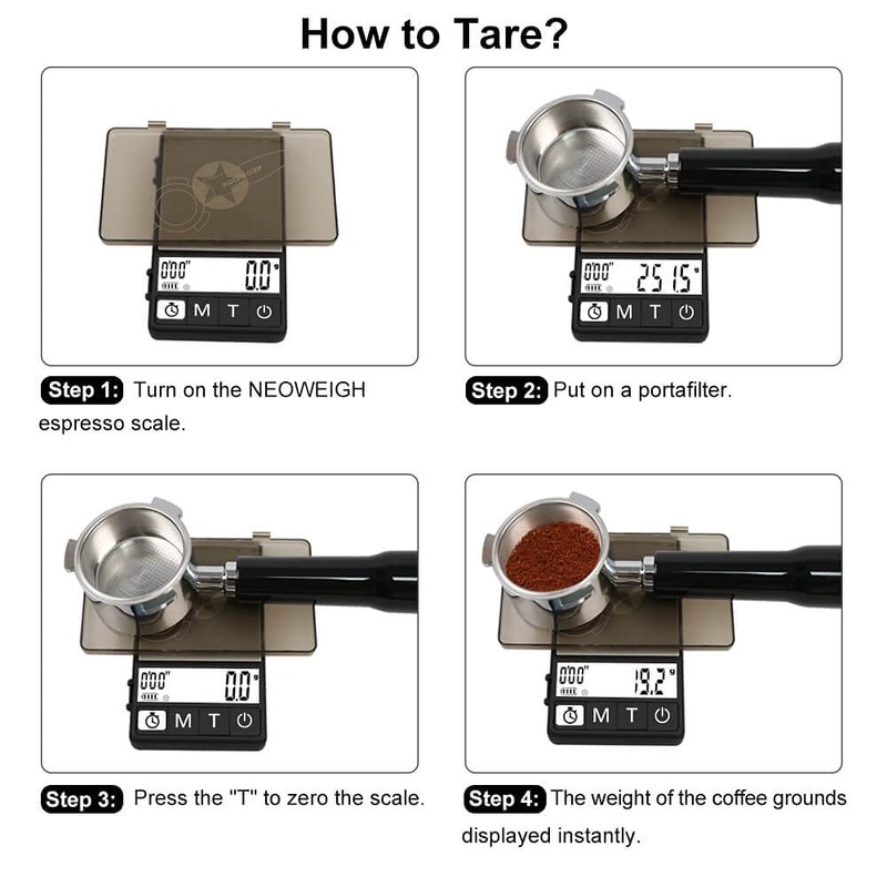 NEOWEIGH (Latest Version) Espresso Scale with Timer 1000g x 0.1g,