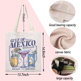 TSOTMO Gulf of Mexico Social Club Tragetasche, patriotisches Geschenk, Progressives Demokrat, Hangbag, Gulf Social Club, Cocktail-Geschenk, Golf von, medium