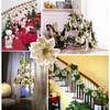 UFLF 12pcs Christmas Flowers Glitter Artificial Christmas Flowers Christmas Tree
