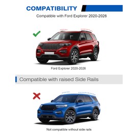 300lbs Lockable Roof Rack Cross Bars Compatible with Ford Explorer 2020 2021 2022 2023 2024 2025 2026,Heavy Duty Aluminum Roof Rails Crossbars Black Rooftop Cargo Carrier Luggage