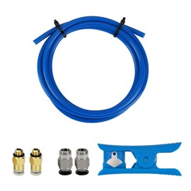Hose 4 mm for 1.75 mm Filament with Pc4-M10 & Pc4-M6 Connectors, Ptfe Hose 1.75, Ptfe Tube Pneumatic Fittings & Pipe Cutter for Ender 3/3 Pro/5/Cr-10/10s 3D Printer