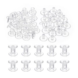 PATIKIL M5x6mm Plastic Binding Post, 24 Sets Plastic Chicago Screws Binding Screw Rivet Post Press-on Buckle for Leather Scrapbook Photo Albums, Transparent