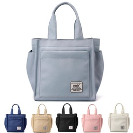 Dylon Kailer Lunch Bag with Zipper Multi-Pocket Reusable Waterproof Women Men Adult Lunch Box Container for Office Work School (Light Blue)