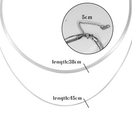 MILAKOO Women's Layered Necklace Herringbone Cuban Chain Necklace Snake Chain Stackable Chains Choker for Women Gold/Silver, Titanium steel, No Gemstone