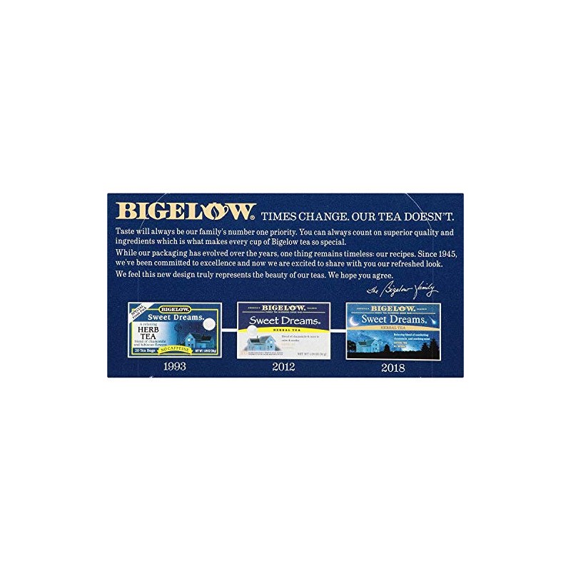 Bigelow Tea Té de hierbas Sweet Dreams 20 bolsas (paquete