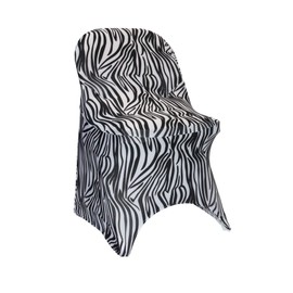 Your Chair Covers - Stretch Spandex Folding Chair Covers (1 Pack, Zebra)
