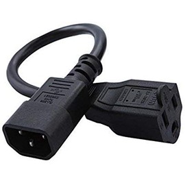 CableCreation [5-Pack] 1 Feet Standard Computer Power Adapter Cord NEMA 5-15R to IEC320 C14, 0.3M / Black