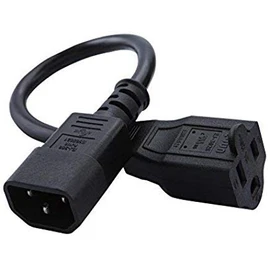 CableCreation [5-Pack] 1 Feet Standard Computer Power Adapter Cord NEMA 5-15R to IEC320 C14, 0.3M / Black