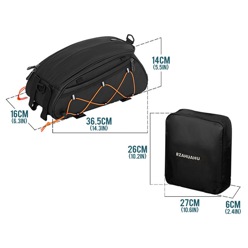 3-in-1 Bike Rack Bag Trunk Bag Waterproof Bicycle Rear Seat