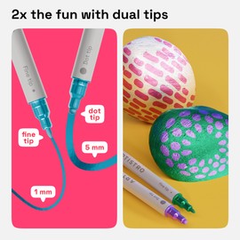 ARTISTRO 24 Metallic Acrylic Paint Markers for Rock, Fabric, Wood, Glass, Craft, Decoration - Dual-Tip Paint Pens - Stocking Stuffers, Christmas Gift Idea for Teens, Grandkids, Kids - Art Supplies