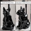 Comeon Ceramic Dog White/Black Toilet Brush and Holder Set, Plastic
