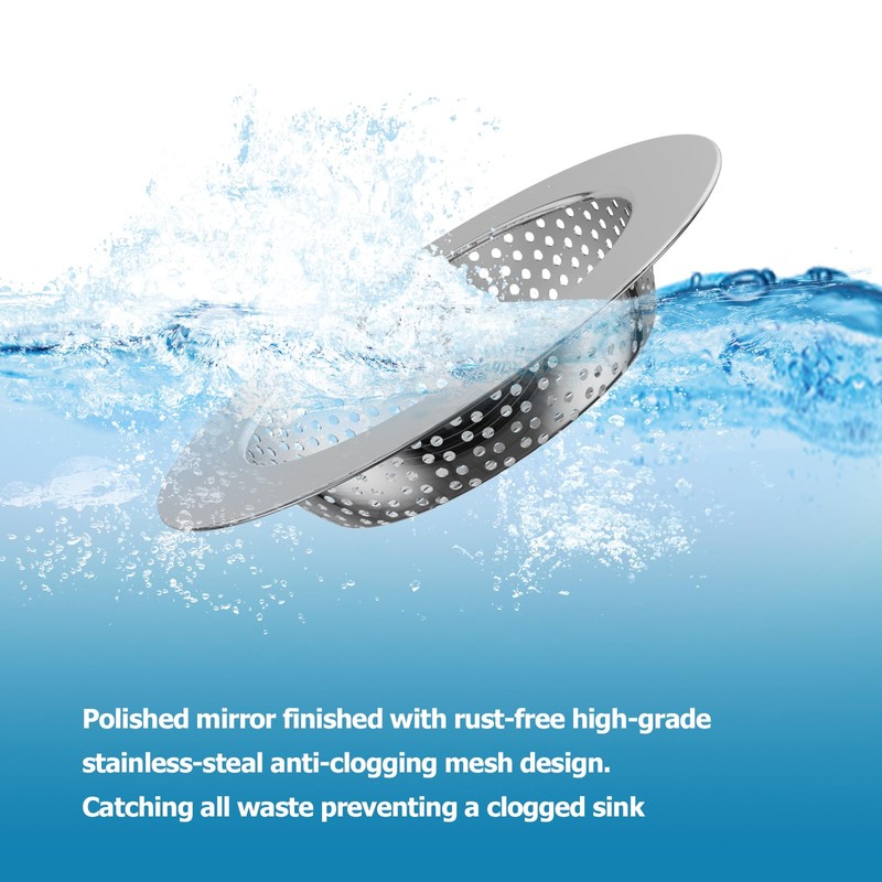 Huntonry 2PCS Kitchen Sink Stopper and Kitchen Sink Drain Strainer,