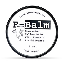 The Tallowed Truth F-Balm Tallow – Grass-fed, Grass-finished Tallow – 5 Ingredients Only – Canadian-made All Purpose Tallow Balm – Made in Canada – Tallow for Face & Body (2 oz (1-Pack), Original)