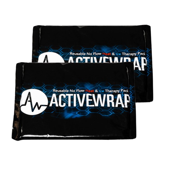 ActiveWrap - Ice Packs for Injuries Reusable Gel Packs, Hot Cold Packs for First Aid, Pain Management, Injury Recovery and More, 2-Piece Ice Packs with Dual Layer Pouches,  for use with ActiveWrap Foot, Wrist,Elbow Ice Wraps. Small, 4.5 x 6.5 inches