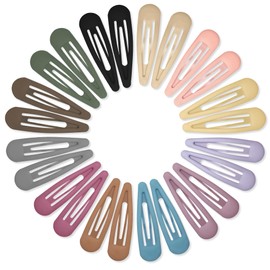 Cptots 24 PCS 2.36 Inches Metal Snap Hair Barrettes For Women Water Drop Shape Hair Clips For Thick Thin Fine Hair,Multiple Colors