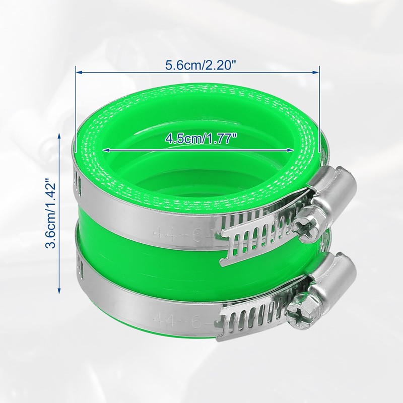 X AUTOHAUX 45mm ID Green Carburetor Adapter Intake Pipe Boot