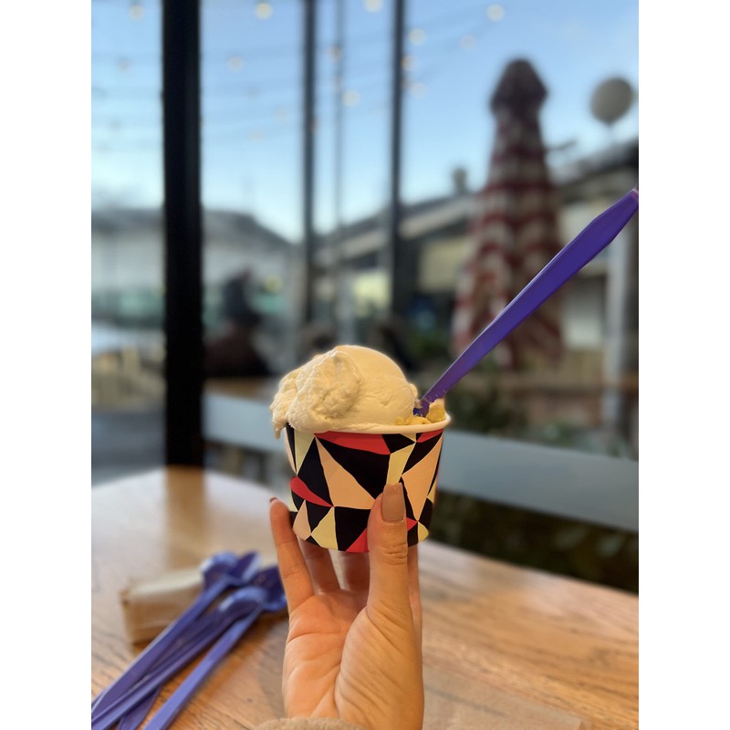 Gmark 50pc 7.5" Plastic Purple Spoons, Ice Cream Spoons Dessert