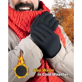 FEWTUR Guantes de invierno para hombres y mujeres en clima frío, guantes térmicos con dedos de visualización táctil, guantes cálidos resistentes al agua para correr, bicicleta y senderismo