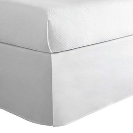 Today’s Home Classic Tailored Bed Skirt Dust Ruffle, Cotton Blend Design, 14" Drop Length, Twin, White