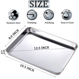 LabAider 3 Pack Professional Medical Surgical Stainless Steel Dental Procedure Tray Thickening Lab Instrument Tools Trays -Flat Type (10.5" * 8.0" * 1.0", 3)