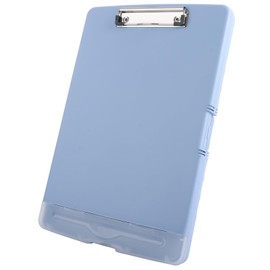 ASelected Clipboard with Storage,A4 Clipboard with Pen Holder,Plastic Clipboards with Compartment, Heavy Duty Storage Box Folder for School, Office, Medical Personnel, Side-Opening (Blue)