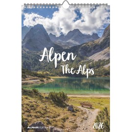 Alpen 2026 - Bild-Kalender 23,7x34 cm - The Alps - Wandkalender - mit Platz für Notizen - Alpha Edition