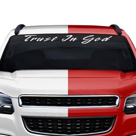 Sticky Creations Trust in God Decal Sticker Windshield Window Vinyl Graphic Banner Rear Back Car Truck SUV Vehicle Christian Faith Quote Bible 36"x4.25"+ (Font-Rapier)