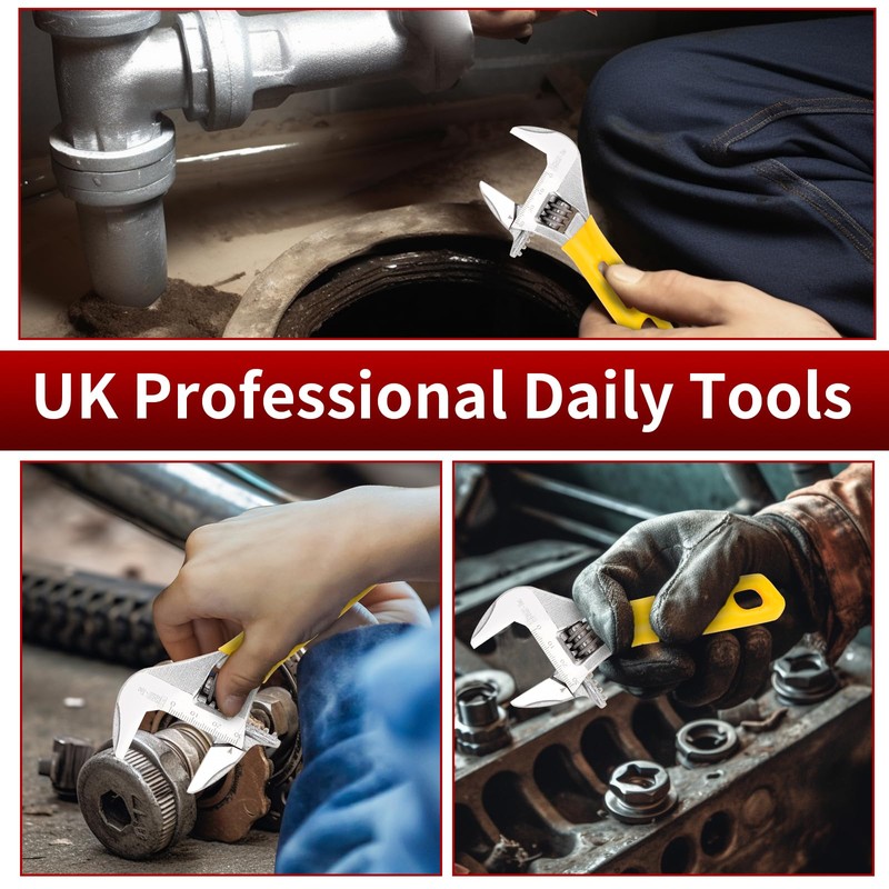 Sharp-tec 5 inch Adjustable Spanner, 30mm Wide Jaw Opening Adjustable