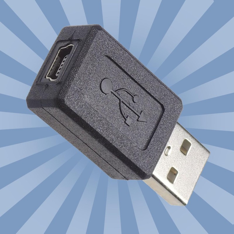 USB Female Adapter Converter Connector (A Male to Mini-B Female)