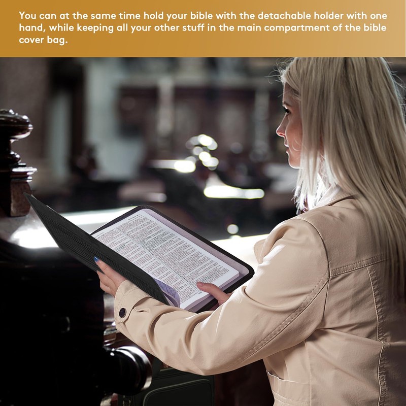 Bible Cover for Women – Large Bible Case with Zipper,